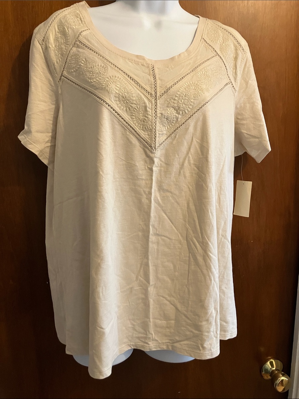 Coldwater Creek Embroidered Scoop Neck Tunic